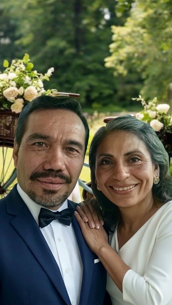 Osbaldo y Vianey sonriendo